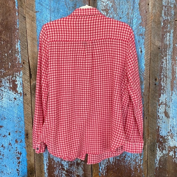 Ruff Hewn Red Checked Button Down Long Sleeve Shirt - Picture 4 of 4